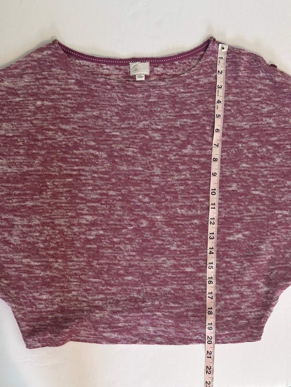 Anthropologie Postmark Button Open Sleeve Top Marled Red Women XS - Picture 7 of 7